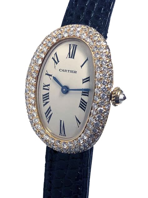 cartier baignoire diamond watch|cartier mini baignoire watch.